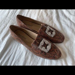Villa Rouge Shopbop Jeweled Snake print Loafers